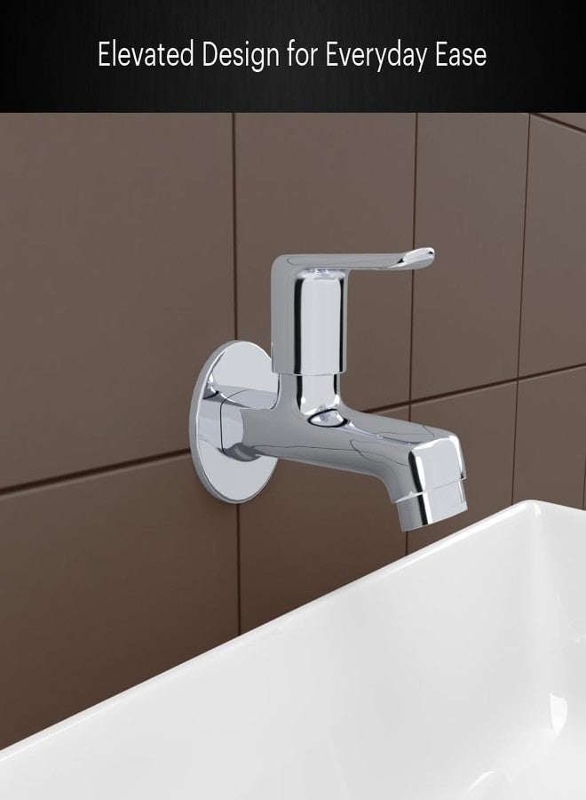 Johnson Bathrooms Johnson Sega Brass Long Body Bib Cock Faucet | Wall Mount| Corrosion Free| for bathrooms, Kitchens, Gardens| Bib Cock with Flange Disc Valve | 10 Years Warranty - Image 4